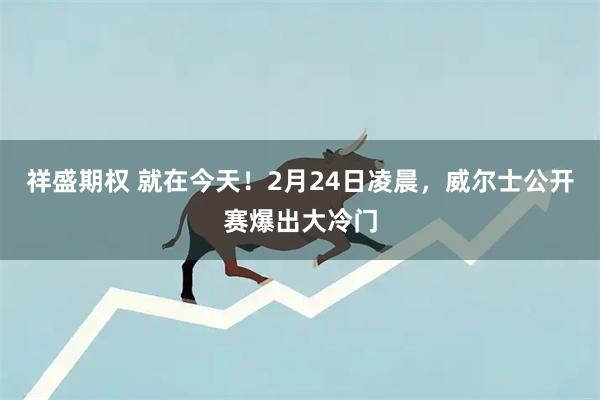 祥盛期权 就在今天！2月24日凌晨，威尔士公开赛爆出大冷门